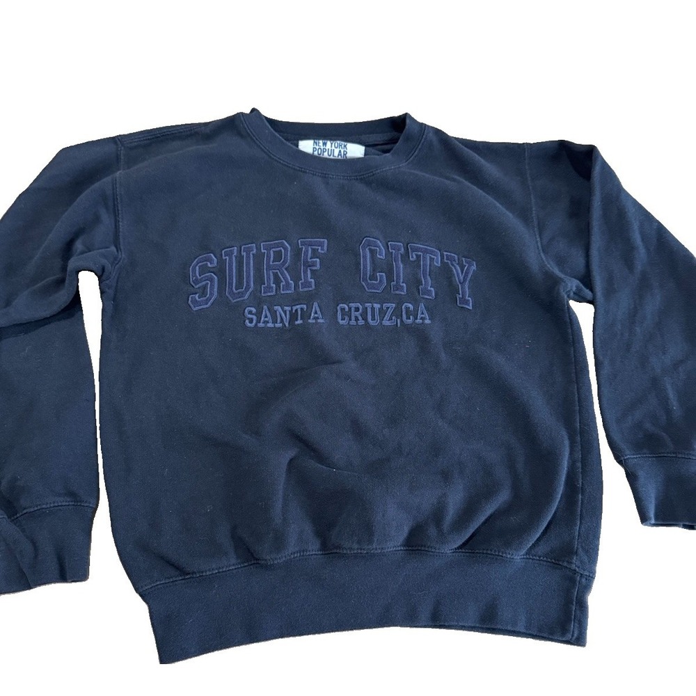 Surf City Santa Cruz CA Embroidered Sweatshirt Navy Small New York Popular